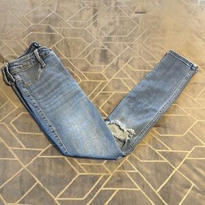 Hollister Blue Jeggings with Distressed Knees